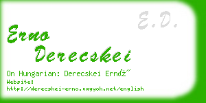 erno derecskei business card